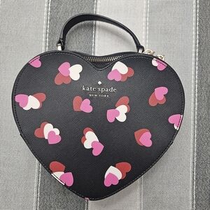 Kate Spade Black Heart-Shaped Bag with Pink and Red Accents